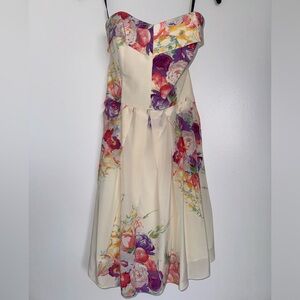 Betsy Johnson ivory & floral dress